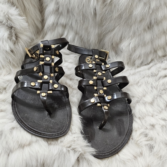 Tory Burch Jelly Vaughn Black Gladiator Sandals Sz 7.5 - Picture 2 of 9